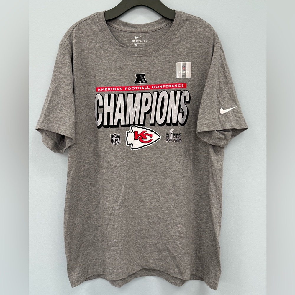 NIKE KANSAS CITY CHIEFS 2024 CONFERENCE CHAMPIONS SHORT SLEEVE T SHIRT XL